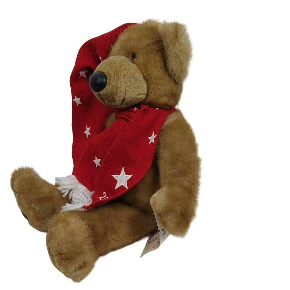 Bealls Cubbington 2001 Brown Teddy Bear Plush Stuffed Animal Scarf Stocking Hat - Picture 4 of 11